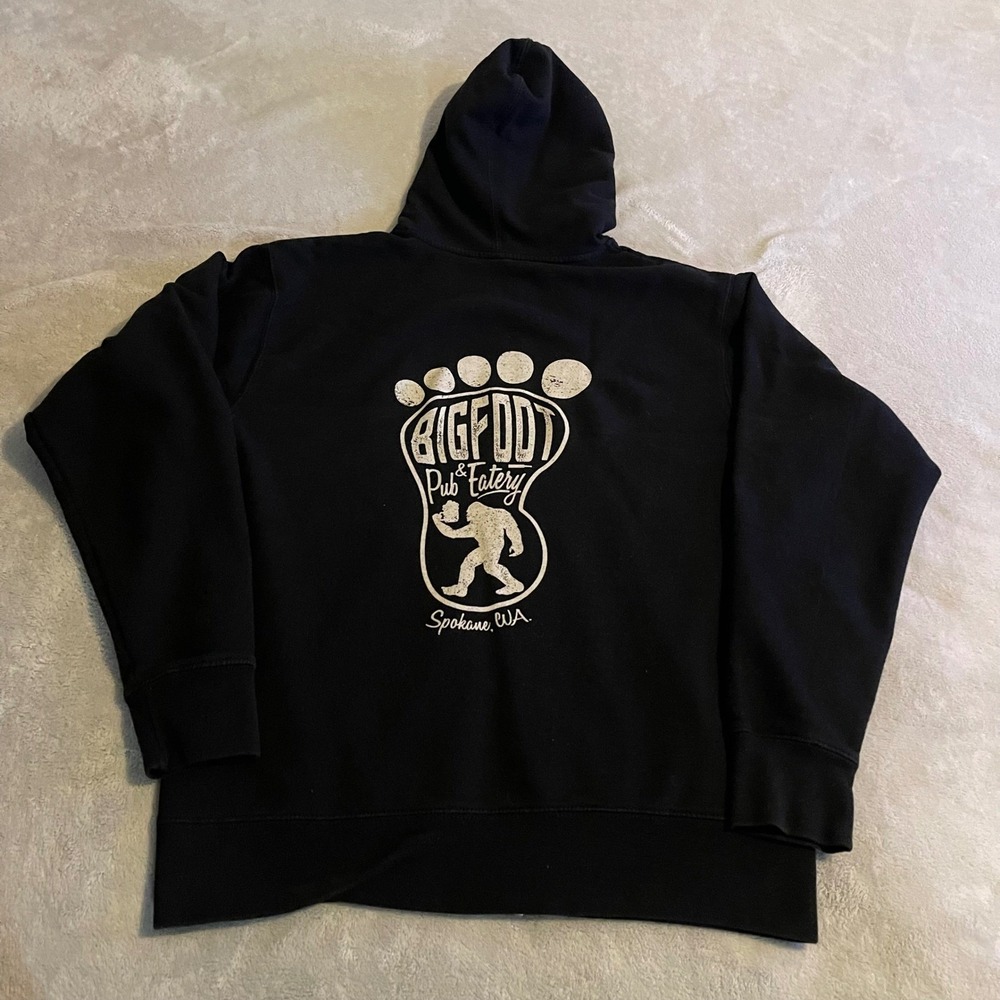 Bigfoot Pub & Eatery Spokane WA Zip Up Hoodie Mens Medium Independent Trading Co